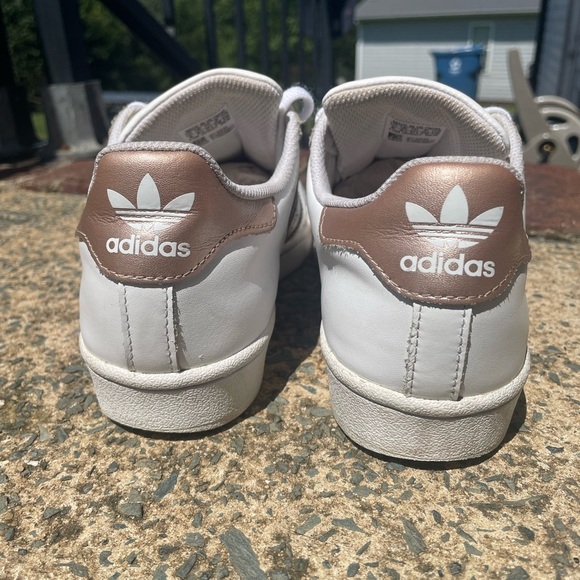 Women’s Rose Gold Adidas Superstar Sneakers - Picture 5 of 10